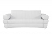 89" White Genuine Leather Standard Sofa