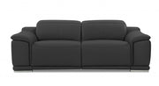 86" Dark Gray Genuine Leather Reclining Sofa
