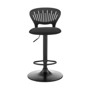 42" Black Iron Swivel Adjustable Height Bar Chair