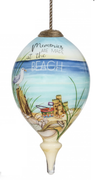 Beach Memories Hand Painted Mouth Blown Glass Ornament