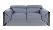 75" Light Blue Tufted Italian Leather Love Seat