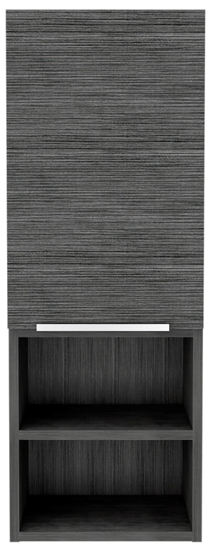 32" Smoky Gray Oak Accent Cabinet With Three Shelves