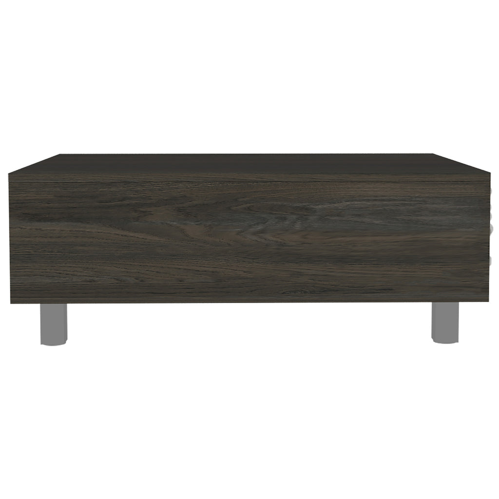 32" Carbon Espresso Manufactured Wood Rectangular Lift Top Coffee Table With Drawer And Shelf