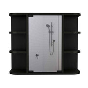 24" Black Wall Mounted Accent Cabinet With Six Shelves