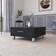 24" Black Wengue Manufactured Wood Rectangular Coffee Table