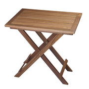 28" Brown Solid Wood Folding Outdoor Side Table