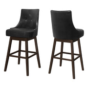 Set Of Two 46" Black Bar Height Swivel Full Back Bar Chairs