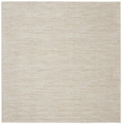 5' X 5' Ivory And Beige Square Non Skid Indoor Outdoor Area Rug