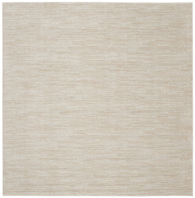 5' X 5' Ivory And Beige Square Non Skid Indoor Outdoor Area Rug