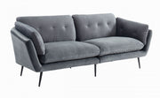 84" Dark Grey And Black Standard Sofa