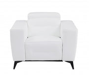 41" White Italian Leather Power Recliner Chair