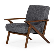 24" Grey And Walnut Solid Color Arm Chair
