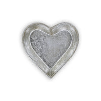 7" Silver Heart Metal Handmade Tray