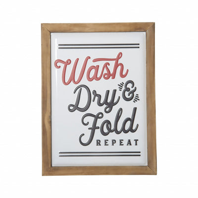 Black and Red Wash Dry Fold Repeat Laundry Room Wall Decor
