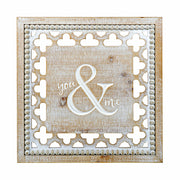 Brown And White Manufactured Wood You And Me Wall Decor