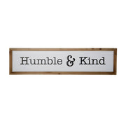 Black And White Metal and Wood Humble And Kind Wall Decor