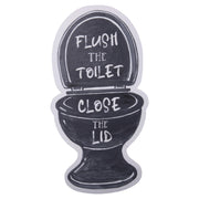 Black and White Metal Flush The Toilet Close The Lid Bathroom Wall Decor