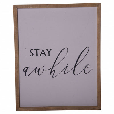 Black And White Stay Awhile Wall Decor