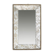 12" Rustic Rectangle Accent Mirror Wall Mounted With Glass Frame