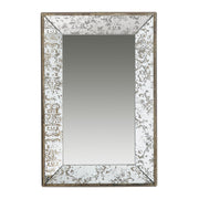 16" Rustic Rectangle Accent Mirror Wall Mounted With Glass Frame