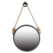 20" Matte Round Accent Mirror Wall Mounted With Metal Frame
