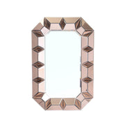 24" Rose Gold Geometric Frame Wall Mounted Accent Mirror Framed