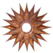 16" Vintage Copper Sunburst Metal Frame Wall Mounted Accent Mirror