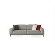 90" Linen Linen And Silver Sleeper Sofa With Three Toss Pillows