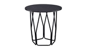 22" Black And Espresso Manufactured Wood And Metal Round End Table