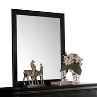 38" Black Rectangle Dresser Mirror Mounts To Dresser With Frame