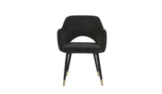 22" Black Velvet And Gold Solid Color Parsons Chair