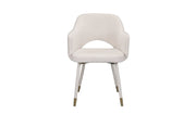22" Cream Velvet And Gold Solid Color Parsons Chair