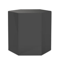 13" Grey High Gloss Manufactured Wood Hexagon End Table