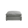 36" Gray Linen And Black Ottoman