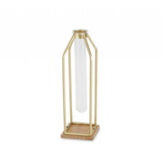 12" Gold And Clear Contemporary Glass Tube