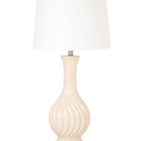 33" Ivory Curvy Ceramic Table Lamp With White Empire Shade