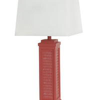 Set Of Two 32" Red Shutter USB Table Lamps With White Rectangular Shade