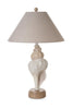 Set Of Two 30" Brown White And Grey Table Lamps With Tan Empire Shade