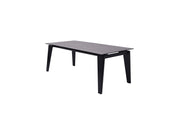 71" Gray and Black Ceramic and Glass Top Extendable Dining Table