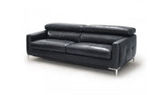 79" Black Silver Genuine Leather Standard Sofa
