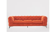 97" Orange Silver Chesterfield Sofa