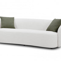 90" Off White Textured Fabric Standard Sofa