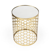 21" Gold Mirrored Round End Table
