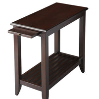 24" Merlot Manufactured Wood Rectangular End Table With Shelf