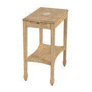 25" Beige Manufactured Wood Rectangular End Table With Shelf