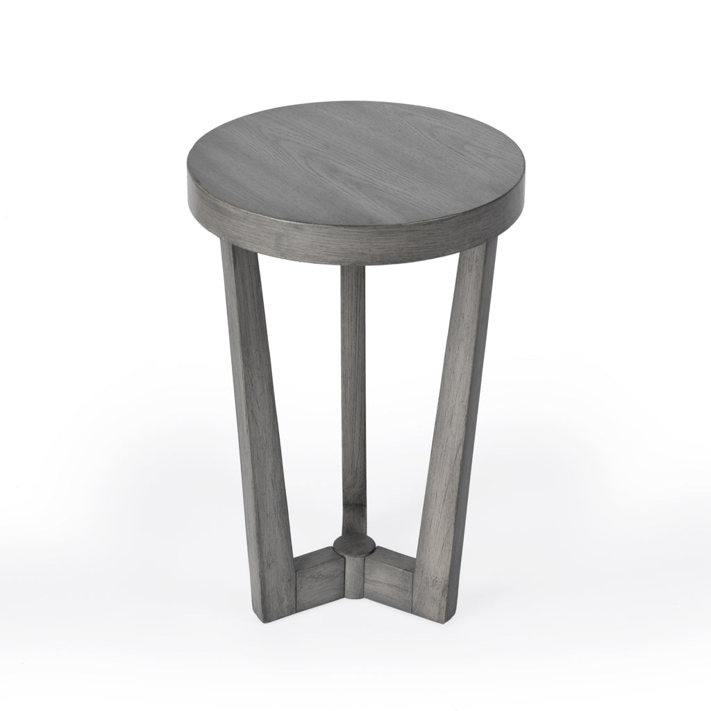 24" Gray Manufactured Wood Round End Table