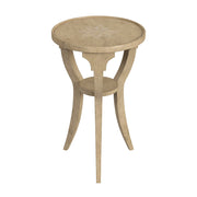 24" Beige Manufactured Wood Round End Table With Shelf