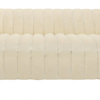 90" Ivory Channeled Velvet and Gold Standard Sofa