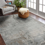 8' X 10' Beige Abstract Power Loom Stain Resistant Area Rug