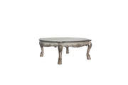 54" Vintage Bone White Solid Wood Rectangular Coffee Table